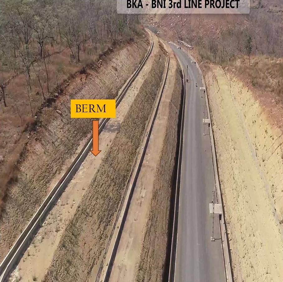 Barkhera–Budhni line: benched cutting with berms
